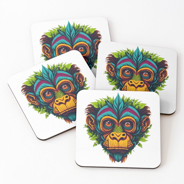 Item preview, Trippy colorful monkey designed and sold by BearsAndSkulls.