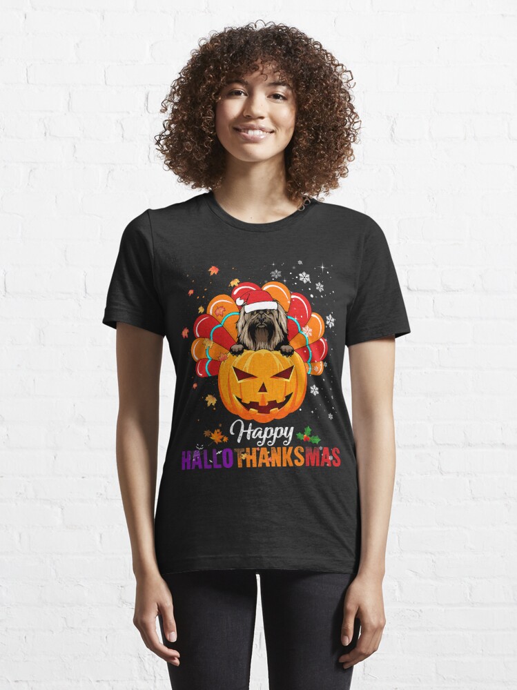Discover Happy HalloThanksMas Fall Pumpkin Havanese Santa Turkey T-Shirt