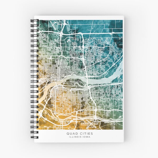 Item preview, Quad Cities Street Map designed and sold by ArtPrints.