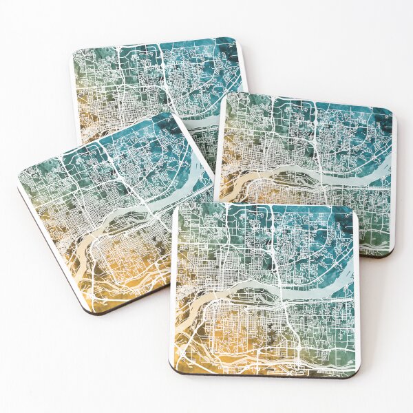 Item preview, Quad Cities Street Map designed and sold by ArtPrints.
