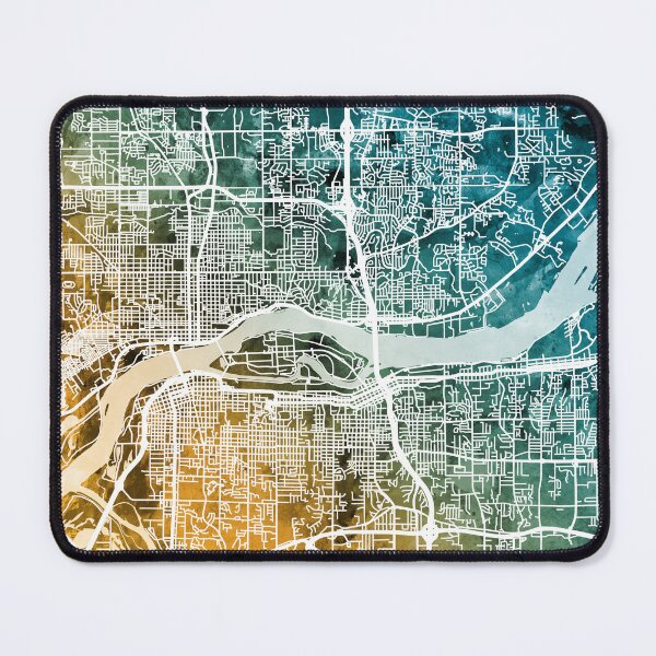 Item preview, Quad Cities Street Map designed and sold by ArtPrints.