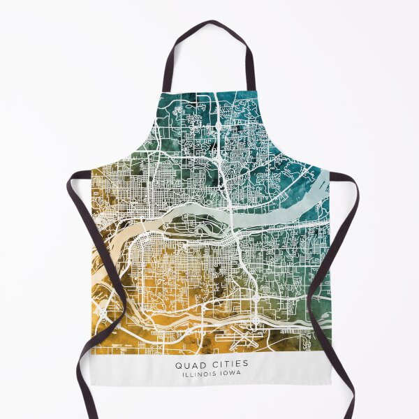 Item preview, Quad Cities Street Map designed and sold by ArtPrints.