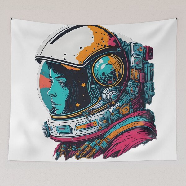 Item preview, Colorful Trippy Astronaut designed and sold by BearsAndSkulls.