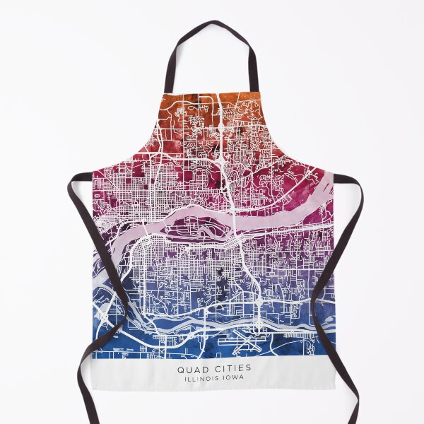 Item preview, Quad Cities Street Map designed and sold by ArtPrints.