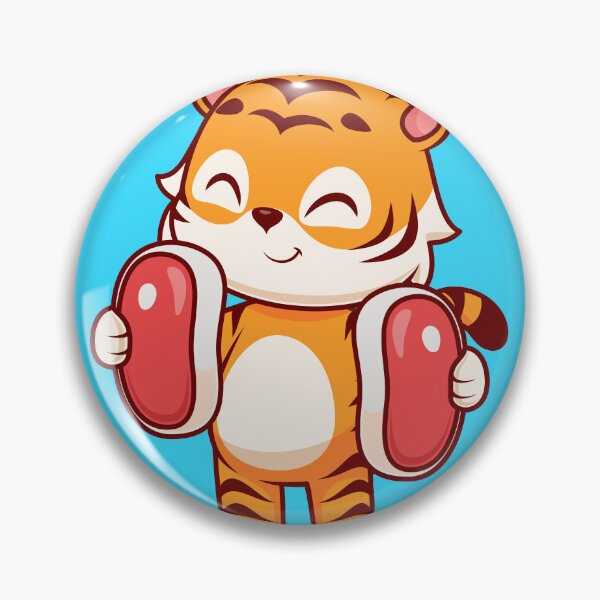 Item preview, Tiger's Carnivore Delight: Cute Tiger Holding Steak Meat - Cartoon Illustration designed and sold by hjian8219.