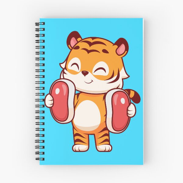 Item preview, Tiger's Carnivore Delight: Cute Tiger Holding Steak Meat - Cartoon Illustration designed and sold by hjian8219.