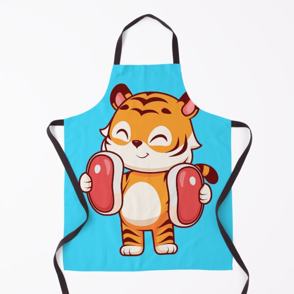 Item preview, Tiger's Carnivore Delight: Cute Tiger Holding Steak Meat - Cartoon Illustration designed and sold by hjian8219.