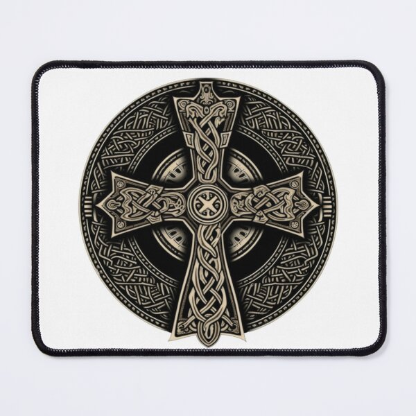 Silver and Black Celtic Cross Patch