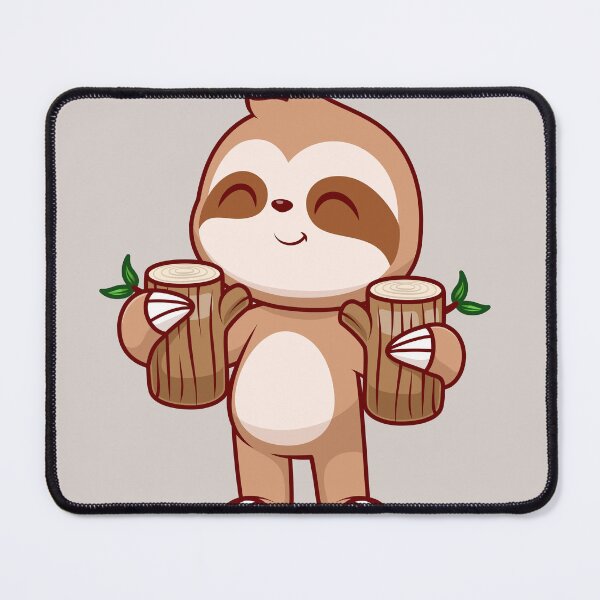Item preview, Serene Sloth: Cute Sloth Holding Branch Wood Tree - Whimsical Illustration designed and sold by hjian8219.