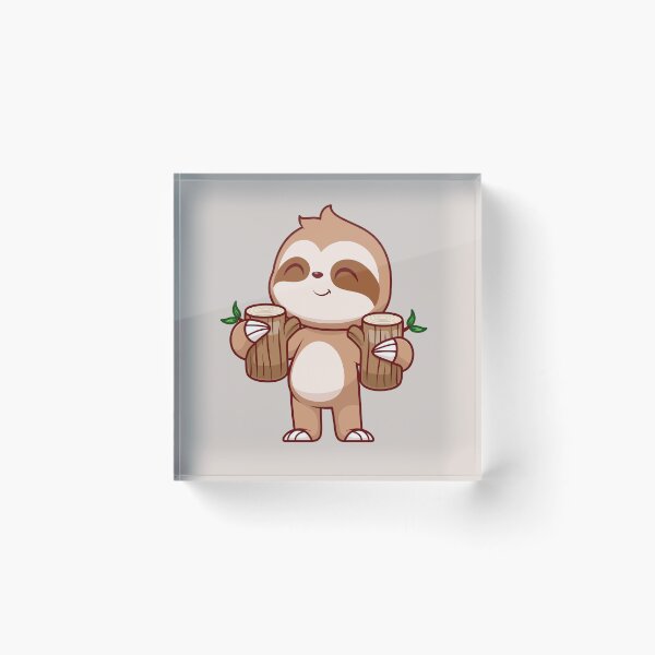 Item preview, Serene Sloth: Cute Sloth Holding Branch Wood Tree - Whimsical Illustration designed and sold by hjian8219.