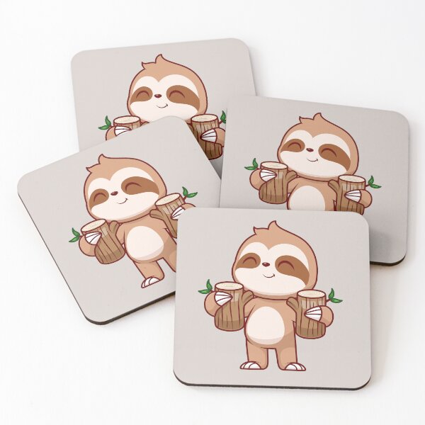 Item preview, Serene Sloth: Cute Sloth Holding Branch Wood Tree - Whimsical Illustration designed and sold by hjian8219.
