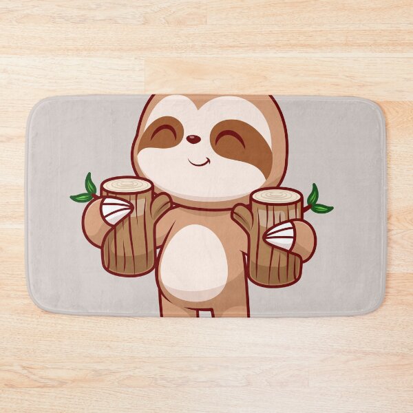 Item preview, Serene Sloth: Cute Sloth Holding Branch Wood Tree - Whimsical Illustration designed and sold by hjian8219.