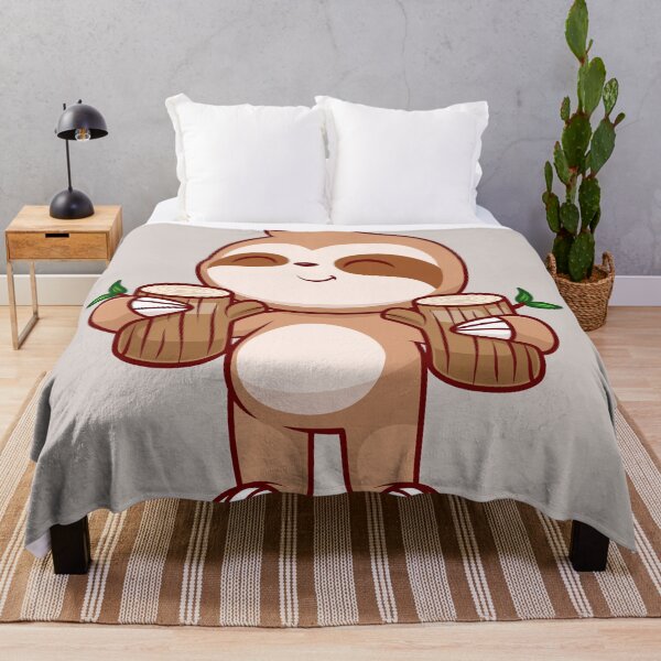 Item preview, Serene Sloth: Cute Sloth Holding Branch Wood Tree - Whimsical Illustration designed and sold by hjian8219.