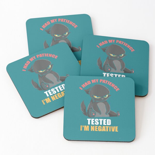 Item preview, Cute black cat with _I Had My Patience Tested I_m Negative_ lettering designed and sold by malavee.
