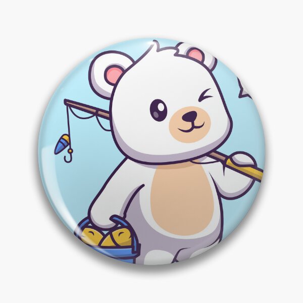 Item preview, Arctic Fishing Adventure: Cute Polar Bear Fishing Fish - Cartoon Illustration designed and sold by hjian8219.