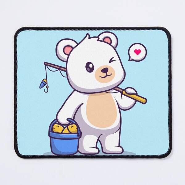 Item preview, Arctic Fishing Adventure: Cute Polar Bear Fishing Fish - Cartoon Illustration designed and sold by hjian8219.