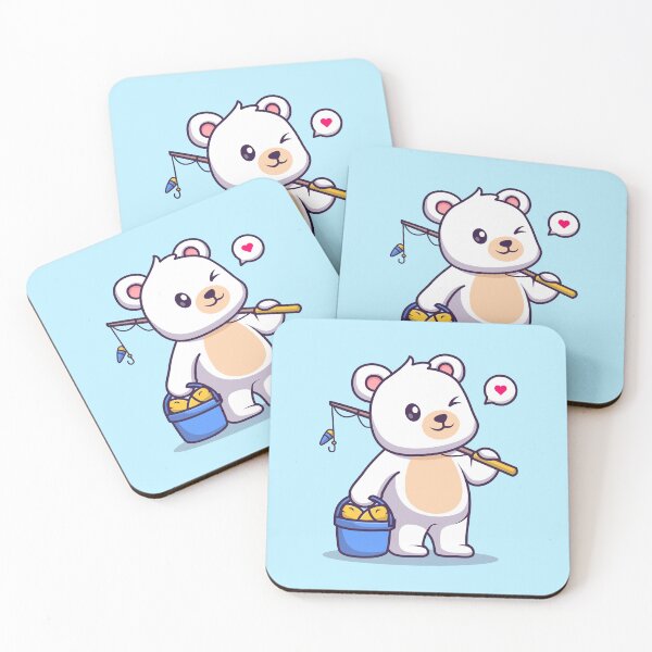 Item preview, Arctic Fishing Adventure: Cute Polar Bear Fishing Fish - Cartoon Illustration designed and sold by hjian8219.