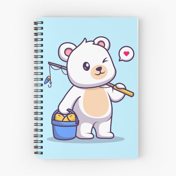 Item preview, Arctic Fishing Adventure: Cute Polar Bear Fishing Fish - Cartoon Illustration designed and sold by hjian8219.