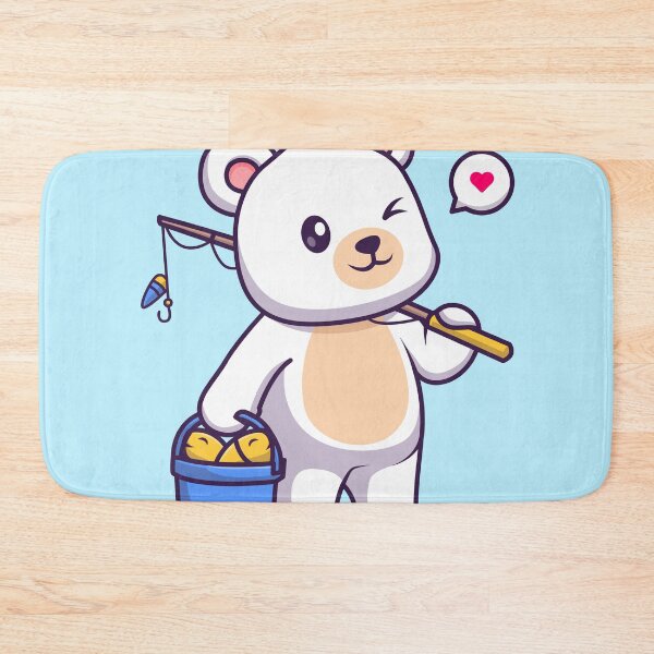 Item preview, Arctic Fishing Adventure: Cute Polar Bear Fishing Fish - Cartoon Illustration designed and sold by hjian8219.