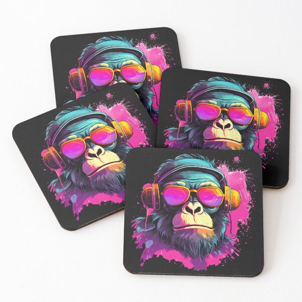 Item preview, Monkey,80s,Retro,Nostalgia,Vintage,Groovy,Neon,Pop  designed and sold by Dazeville Studio1541 .