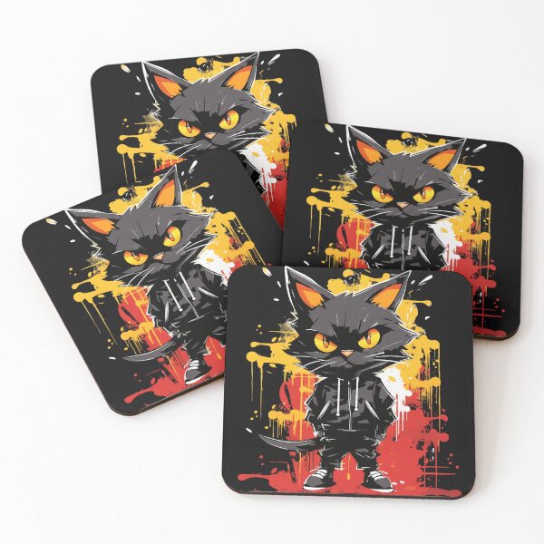 Item preview, Kawaii Cyberpunk Black Cat designed and sold by Ujourney.