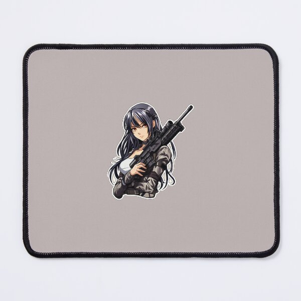 Item preview, Anime Lady With Dark Hair and M-16 designed and sold by TheTactical.