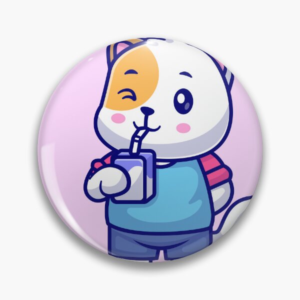Item preview, Milky Whiskers: Cute Cat Drinking Milk Box - Cartoon Illustration designed and sold by hjian8219.