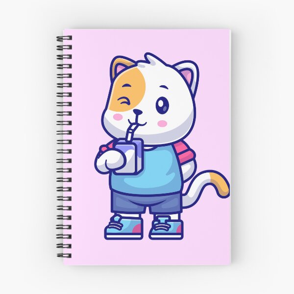 Item preview, Milky Whiskers: Cute Cat Drinking Milk Box - Cartoon Illustration designed and sold by hjian8219.