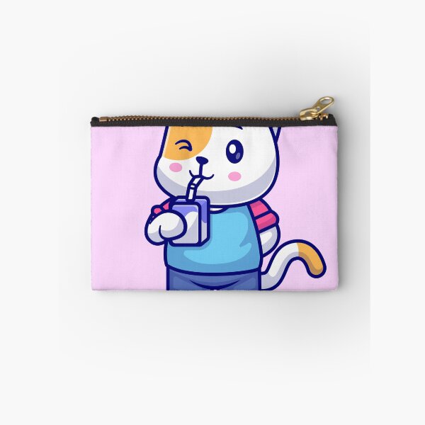Item preview, Milky Whiskers: Cute Cat Drinking Milk Box - Cartoon Illustration designed and sold by hjian8219.