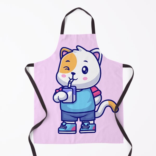 Item preview, Milky Whiskers: Cute Cat Drinking Milk Box - Cartoon Illustration designed and sold by hjian8219.