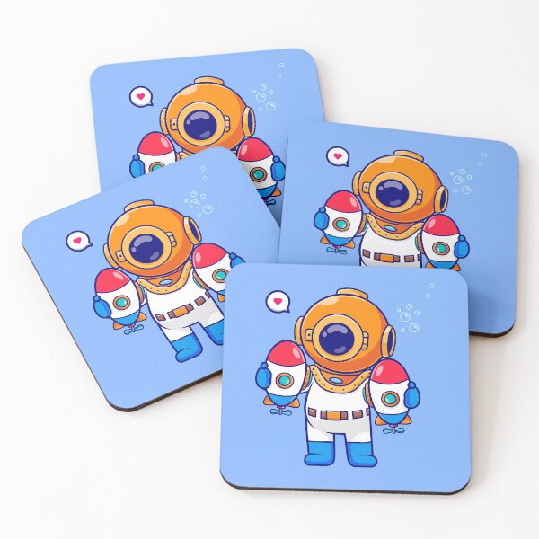 Item preview, Ocean Explorer: Cute Diver Holding Submarine Toy - Cartoon Illustration designed and sold by hjian8219.