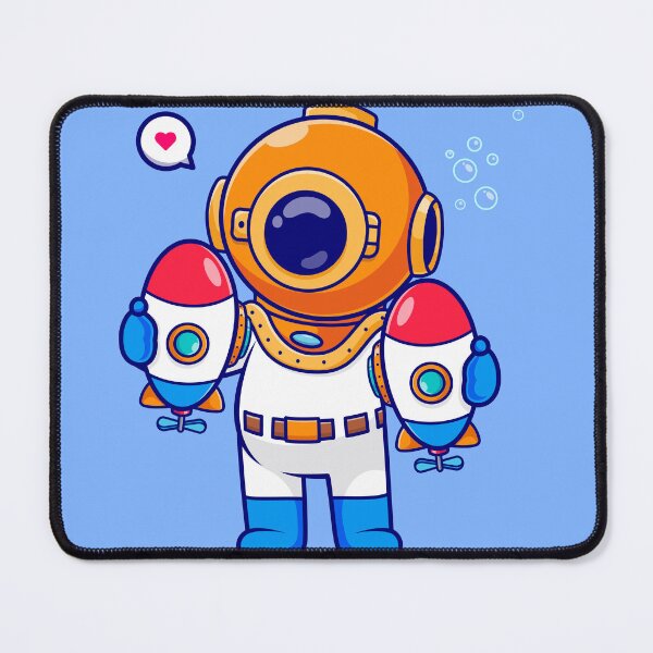 Item preview, Ocean Explorer: Cute Diver Holding Submarine Toy - Cartoon Illustration designed and sold by hjian8219.