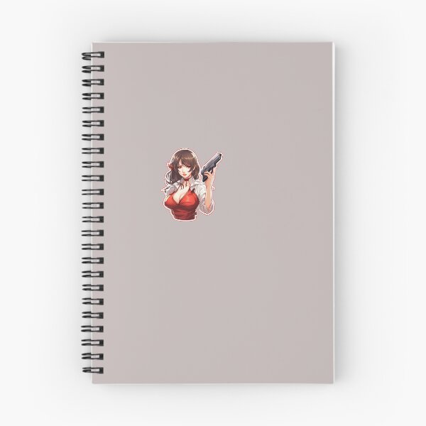 Aperçu de l'œuvre Anime Lady aux cheveux bruns courts et un pistolet créée et vendue par TheTactical.