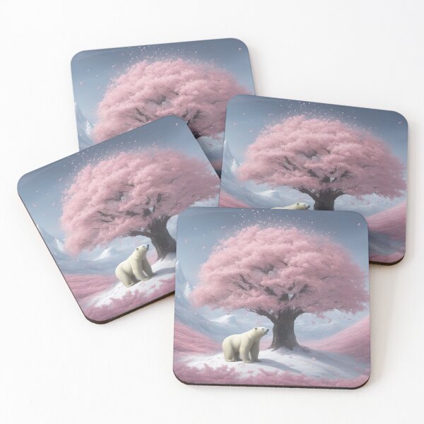 Item preview, Happy polar bear under a sakura tree designed and sold by RK - Shop.
