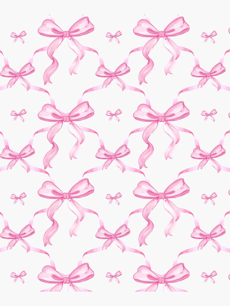 Aesthetic Pastel Pink Ribbons and bows in watercolor - Ribbons And