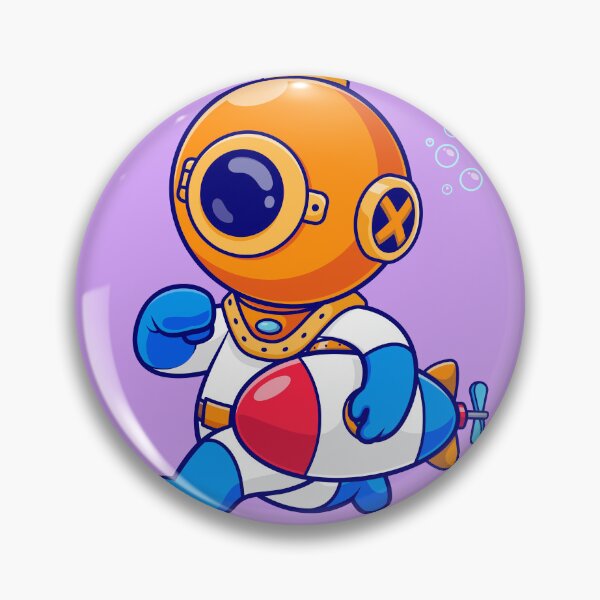 Item preview, Submarine Adventure: Cute Diver Running with Submarine Toy - Cartoon Illustration designed and sold by hjian8219.