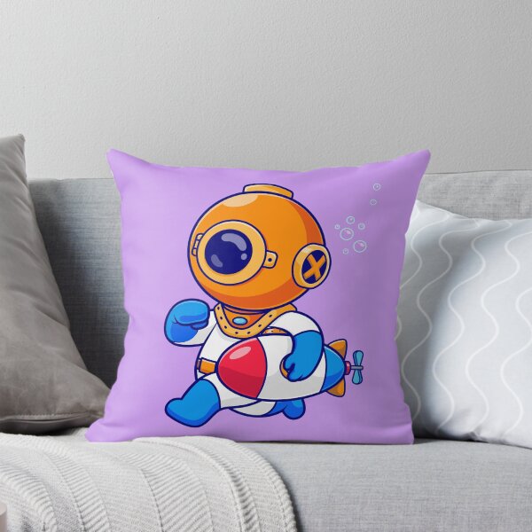 Item preview, Submarine Adventure: Cute Diver Running with Submarine Toy - Cartoon Illustration designed and sold by hjian8219.