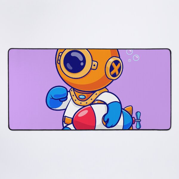 Item preview, Submarine Adventure: Cute Diver Running with Submarine Toy - Cartoon Illustration designed and sold by hjian8219.