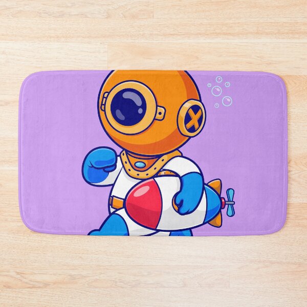 Item preview, Submarine Adventure: Cute Diver Running with Submarine Toy - Cartoon Illustration designed and sold by hjian8219.