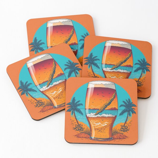 Item preview, Glass of beer on the sand with the sea designed and sold by KiraChie.