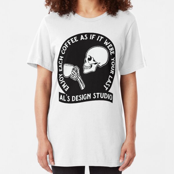 Skeleton Coffee Slim Fit T-Shirt