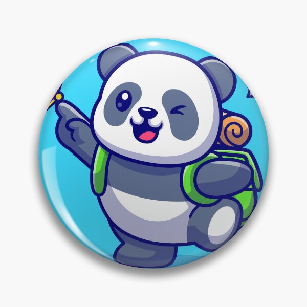 Item preview, Wanderlust Panda: Cute Backpacker Playing with Butterfly - Cartoon Illustration designed and sold by hjian8219.