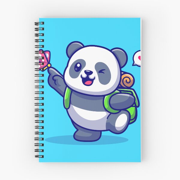 Item preview, Wanderlust Panda: Cute Backpacker Playing with Butterfly - Cartoon Illustration designed and sold by hjian8219.