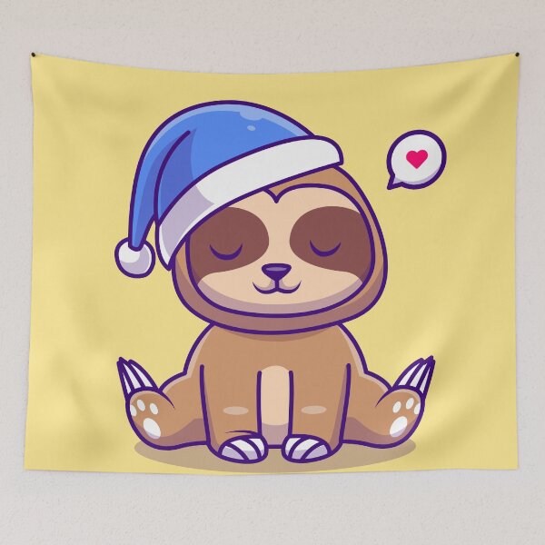 Item preview, Cozy Sloth: Cute Sloth Winter with Beanie Hat - Cartoon Illustration designed and sold by hjian8219.