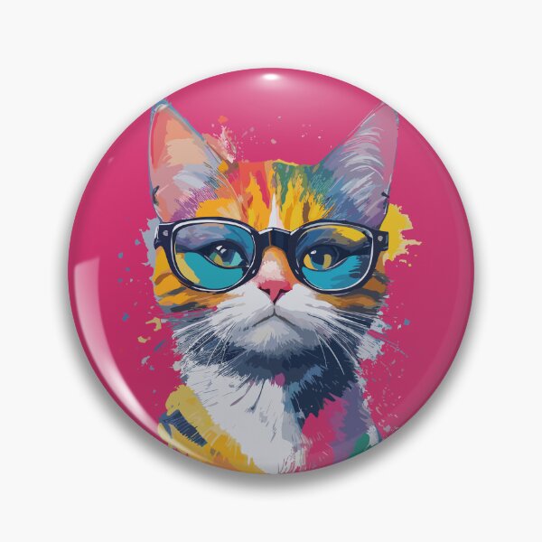 Item preview, Color Art Cat with Glasses designed and sold by Niktarka.