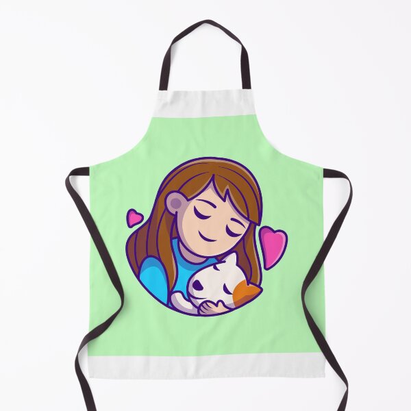 Item preview, Forever Friends: Cute Girl Hugging Dog - Cartoon Illustration designed and sold by hjian8219.