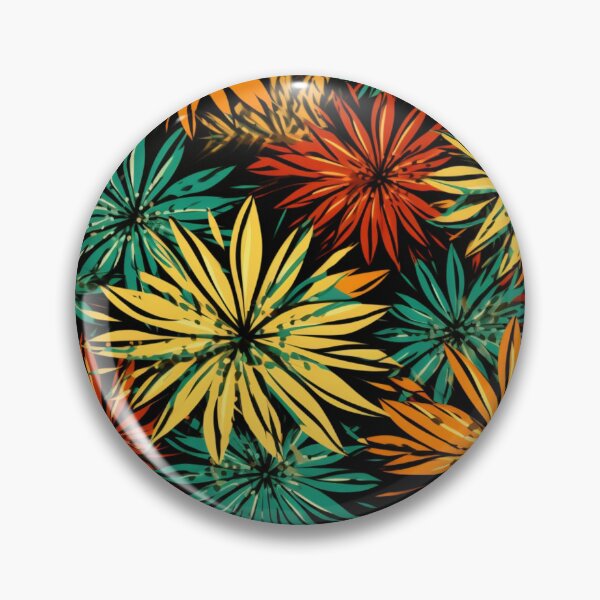 Item preview, Colorful fantasy pattern red yellow orange yellow blossom flowers daisies designed and sold by G-M-Designs.