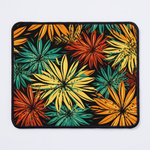 Item preview, Colorful fantasy pattern red yellow orange yellow blossom flowers daisies designed and sold by G-M-Designs.