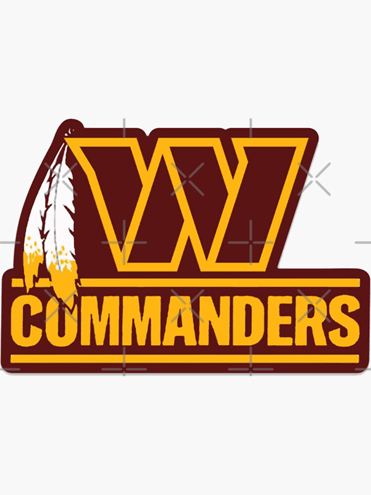 NFL Football Washington Commanders 4 x 9 Double Up Die-Cut Sticker