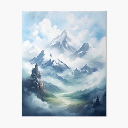 Item preview, Majestic Peaks: Watercolor Mountainscape designed and sold by Shirtastically.